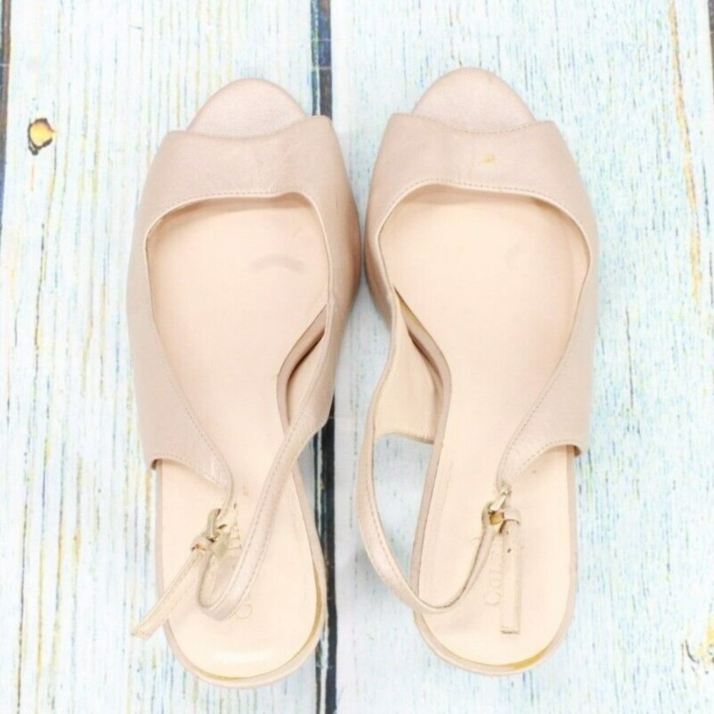 Cole Haan Cream Leather Peep Toe High Stilettos Pump Shoes Size 8.5 B - Picture 7 of 9